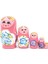 Ahşap Matruşka Bebek Beşli Set Pembe 2