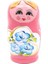 Ahşap Matruşka Bebek Beşli Set Pembe 3