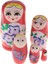 Ahşap Matruşka Bebek Beşli Set Pembe 4