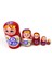 Ahşap Matruşka Bebek Beşli Set Kırmızı 4