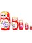 Ahşap Matruşka Bebek Beşli Set Kırmızı 5
