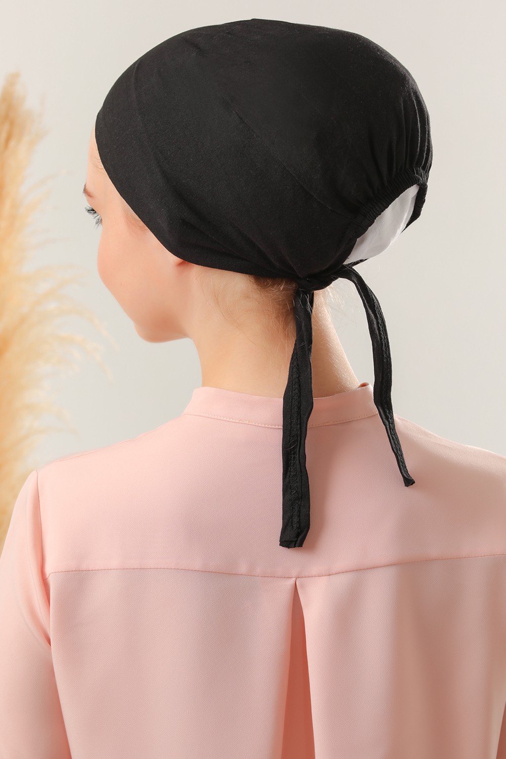 Melodi Scarf Dikişsiz Bağlamalı Penye Bone görsel 2