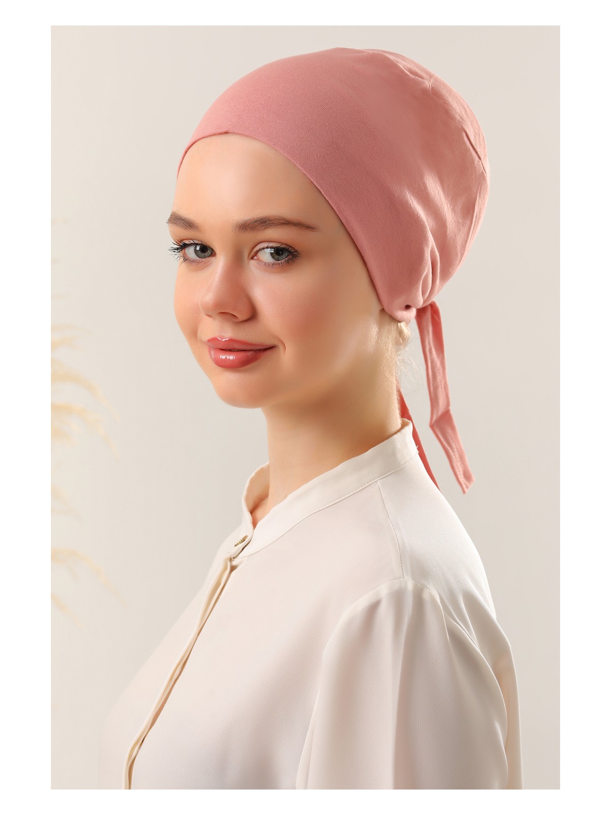 Melodi Scarf Dikişsiz Bağlamalı Penye Bone - Görsel 5