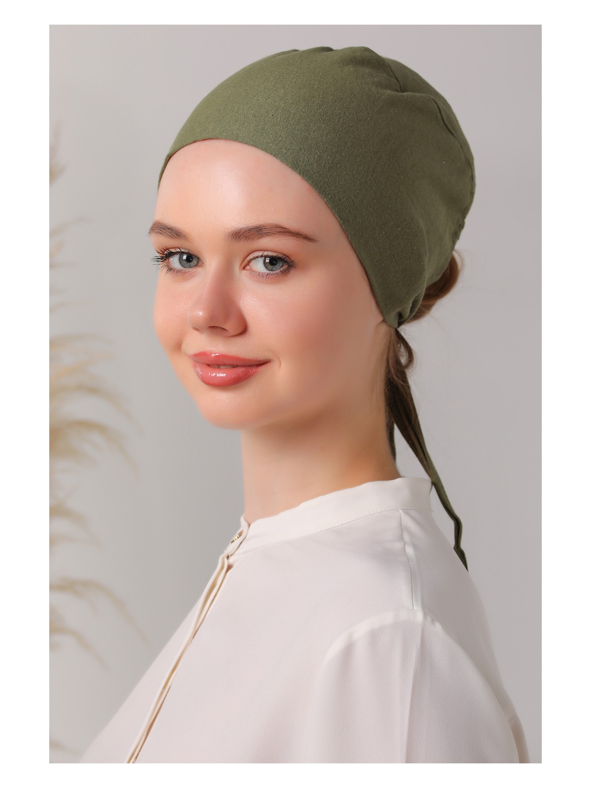 Melodi Scarf Dikişsiz Bağlamalı Penye Bone - Görsel 6