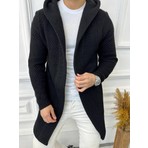 Elku Moda Hırka Kapüşonlu Örgü Triko Uzun Panço Hırka
