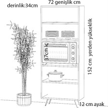 Yaman Dekorasyon Luna Mikrodalga Dolabı Beyaz