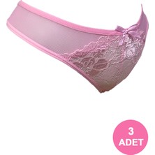 Instınctus Kadın Siyah Dantelli Transparan Külot 3'lü