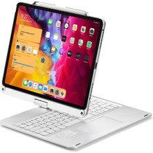 Fogy Apple Ipad Pro 12.9" 2021 5.nesil Uyumlu M1 Klavyeli Kılıf 360 Dönebilen Rgb Tuşlu Touchpad