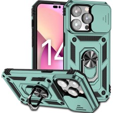 Nevarium iPhone 14 Pro Max Kılıf Lens Sürgülü Yüzüklü Tank Silikon Pars