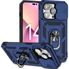 Nevarium iPhone 14 Pro Max Kılıf Lens Sürgülü Yüzüklü Tank Silikon Pars