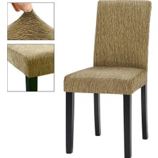 Elgeyar Jakarli Sandalye Örtüsü Çubuk Desen Yüksek Esnekli Sandalye Kılıfı( 1 Adet)