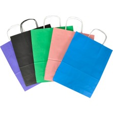Ecen Plast 5 Renk Kağıt Çanta Kraft Çanta Seti /hediye Poşeti /kraft Çanta