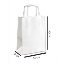 Ecen Plast Beyaz 31X12X41 ( 10 Adet ) ( Kağıt Poşet Çanta )
