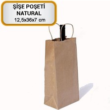 Ecen Plast Kraft Şişe Poşeti – Hediye Kağıt Şişe Çantası 25 Adet