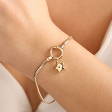 Sembol Gold 14 Ayar Altın Balık sırtı Bileklik Yıldız Form