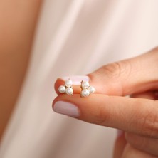 Sembol Gold 14 Ayar Altın İnci Küpe