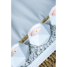 Agossa Home 4'lü Prizma Beyaz Tealight Mumluk Seti • 3 Adet Tealight Mum