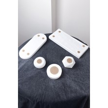 Agossa Home 4'lü Prizma Beyaz Tealight Mumluk Seti • 3 Adet Tealight Mum