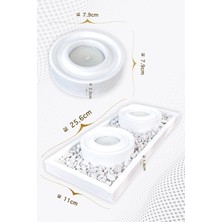 Agossa Home 2'li Yollu Siyah Tealight Mumluk Seti • Dikdörtgen Sunum Tepsili