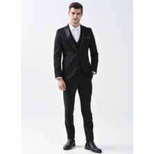 Süvari Normal Bel Slim Fit Siyah Erkek Takım Elbise TK3000400239