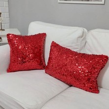 Körfez Kırlent Pul Payetli 6mm Armut Kırlent Kılıfı 2li Kombin Set