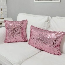 Körfez Kırlent Pul Payetli 6mm Armut Kırlent Kılıfı 2li Kombin Set