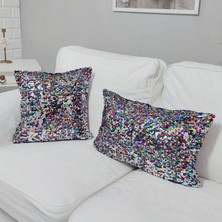 Körfez Kırlent Pul Payetli 6mm Armut Kırlent Kılıfı 2li Kombin Set