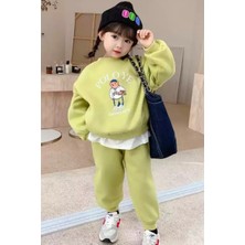 Amor Man Özel Tasarım Cookıng Soul Baskılı Yuvarlak Yaka %100 Pamuk Kışlık Kız Çocuk  Eşofman  Takımı