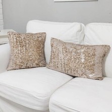 Körfez Kırlent Pul Payetli 5mm Çift Renkli Kırlent Kılıfı 2li Kombin Set