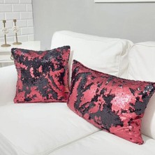 Körfez Kırlent Pul Payetli 5mm Çift Renkli Kırlent Kılıfı 2li Kombin Set