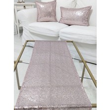 Körfez Kırlent Pul Payetli 3mm Kırlent Kılıfı Runner Kombin Set