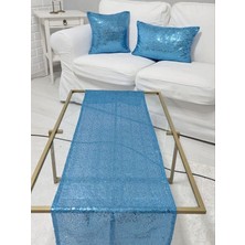 Körfez Kırlent Pul Payetli 3mm Kırlent Kılıfı Runner Kombin Set