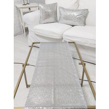 Körfez Kırlent Pul Payetli 3mm Kırlent Kılıfı Runner Kombin Set