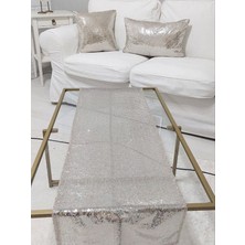 Körfez Kırlent Pul Payetli 3mm Kırlent Kılıfı Runner Kombin Set