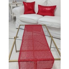 Körfez Kırlent Pul Payetli 3mm Kırlent Kılıfı Runner Kombin Set