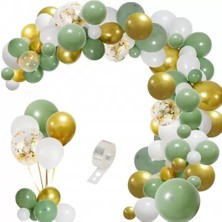 Çıtı Pıtı Store 100 Adet Küf Yeşili Beyaz Altın Balon Kemer