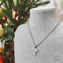 Hg.Aksesuar Kadın Zirkon Taşlı Çelik Harf Kolye