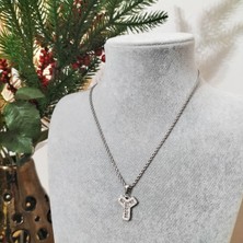 Hg.Aksesuar Kadın Zirkon Taşlı Çelik Harf Kolye