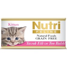 Nutri Feline Tavuklu&ton Balıklı 85GR Kitten Nutri Yaş Kedi Maması 6ADET