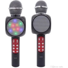 Pazariz WS-1816 LED Işıklı Karaoke Mikrofon, Bluetooth Hoparlör Mp3;