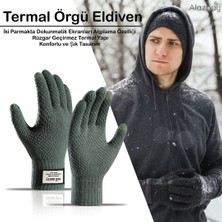Alazpay Outdoor Kayak Yürüyüş Termal Rüzgar Geçirmez Kaşmir Yün Kışlık Eldiven