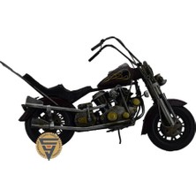 Çanta Yurdu Dekoratif Nostaljik Metal Vintage Chopper  Rustik Mootosiklet Kahve