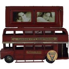 Çanta Yurdu Dekoratif Nostaljik Metal Vintage London Bus Kırmızı