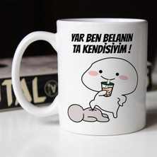 Çılgıntrend Yar Ben Belanın Ta Kendisiyim Baskılı Seramik Beyaz Esprili Kupa Bardak