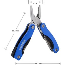 Hegi 10 Fonksiyonlu Paslanmaz Çelik Kamp Pensesi - Mavi