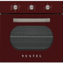 Vestel AF-6682 Retro Bordo 69 Lt A Enerji Sınıfı Ankastre Fırın