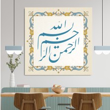 Morfil Sanat Atölyesi Besmele Dini Islami Hat Kanvas Tablo Bismillahirrahmanirrahim ( 6 Farklı Ölçü )