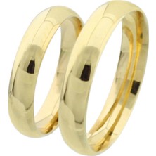 İryum Altın Elişi 4mm Klasik Bombe Alyans