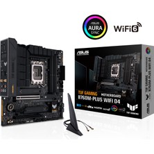 Asus Tuf Gamıng B760M-Plus Wıfı D4 Intel B760 Lga1700 DDR4 5333 Dp Hdmı 3X M2 Usb3.2 Ax Wifi + Bt 2.5Gbit Lan Matx (Tuf Gamıng B760M-Plus Wıfı D4) Anakart