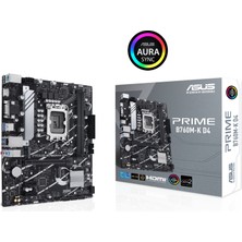 Asus Prıme B760M-K D4 Intel B760 Lga1700 DDR4 5333 Hdmı Vga 2X M2 Usb3.2 Aura Rgb 2.5Gbit Lan Matx (Prıme B760M-K D4) Anakart